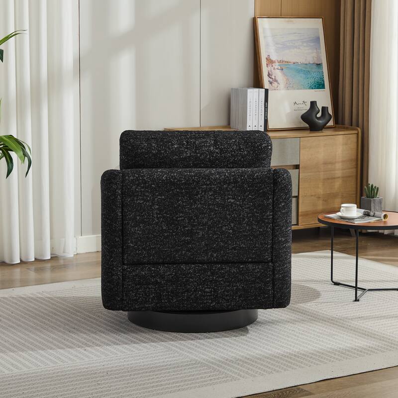 Modern 31.5" Swivel Accent Chair, Chenille Lounge Armchair with Pillow, 360 Degree Swivel Club Chair, Comfy Single Sofa Chair