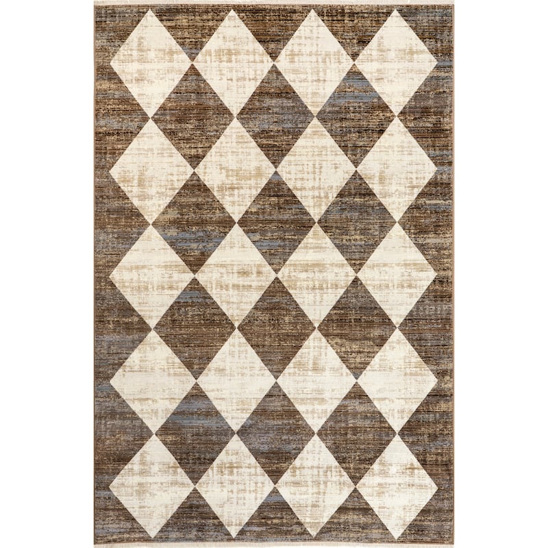 Nuloom Joseline Checkered Fringe Area Rug