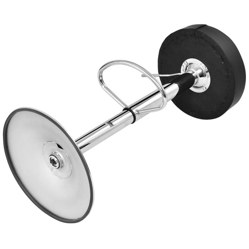 Gymax 1 PC Bar Stool Round Leather Seat Chrome Leg Adjustable