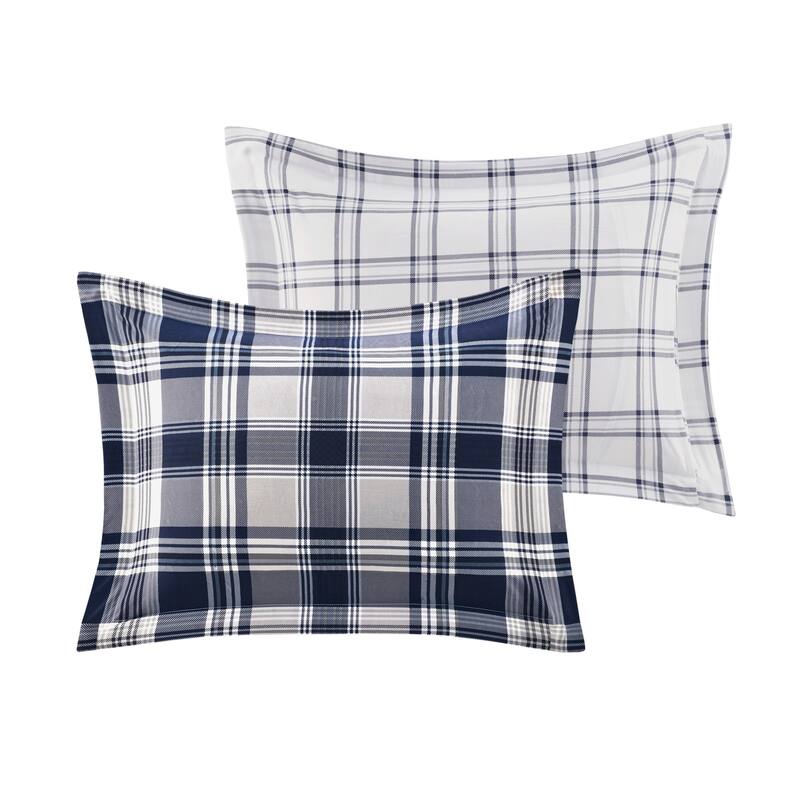 Madison Park Essentials Paton Navy Reversible Comforter Set with Bed Sheets
