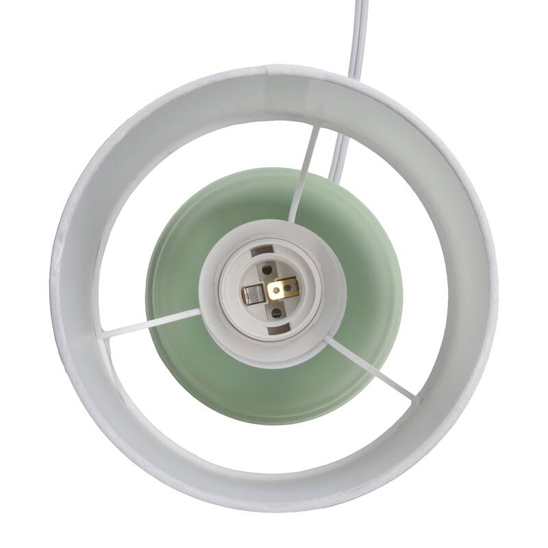 Mini Classic Jar Ceramic Table Lamp with White Drum Shade - 19.5" - Sage Green
