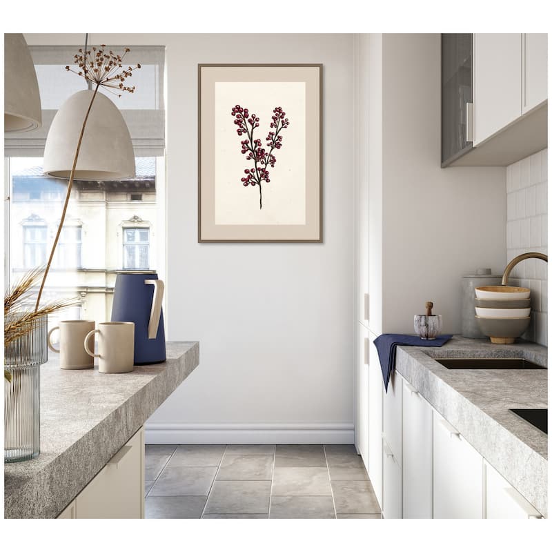 Kate and Laurel Sylvie Framed Canvas Silver and Pine 22 by Pam Vale