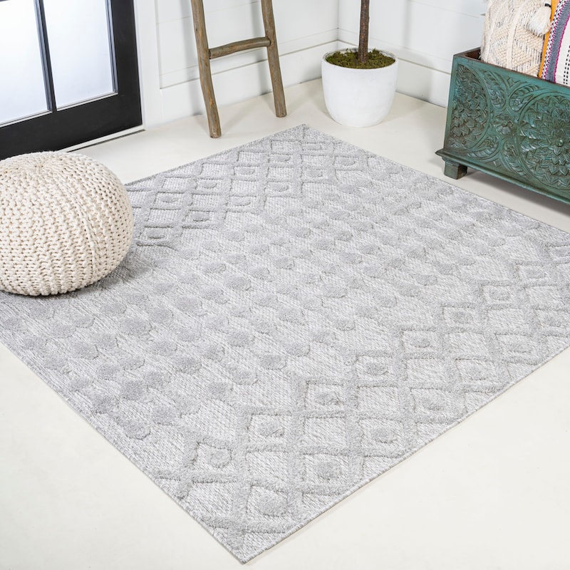 JONATHAN Y Portmany Moroccan Diamond Indoor/Outdoor Area Rug