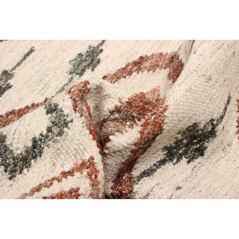 ECARPETGALLERY Flat-Weave Ankara FW Ivory Wool Kilim - 5'2 x 7'11