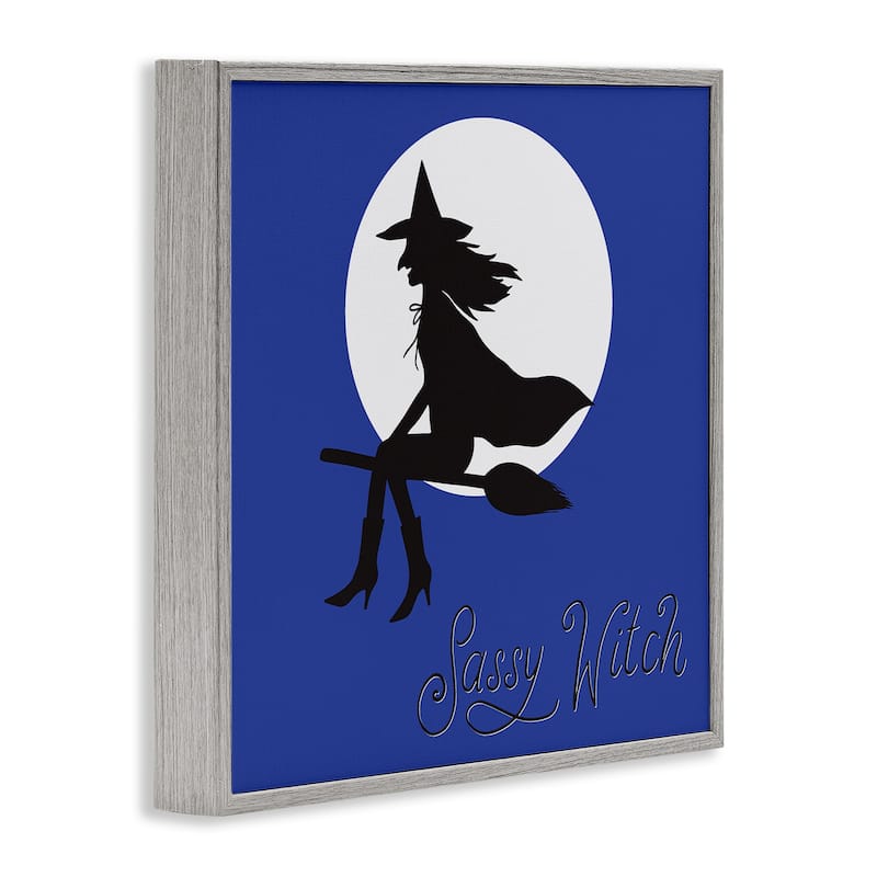 Stupell Sassy Witch & Full Moon Framed Giclee Art Design By Sazerelli Designs