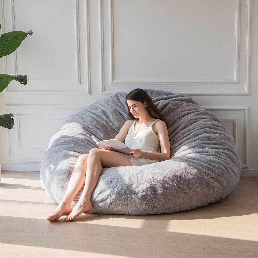 5-foot Giant Round Bean Bag Sofa and Lounger