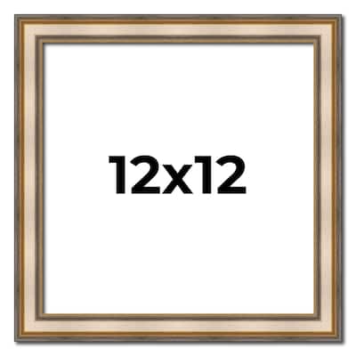 12x12 Frame Gold Solid Wood Shadow Box Width 1.5 Inches | Interior Frame Depth 2 3/8 Inches