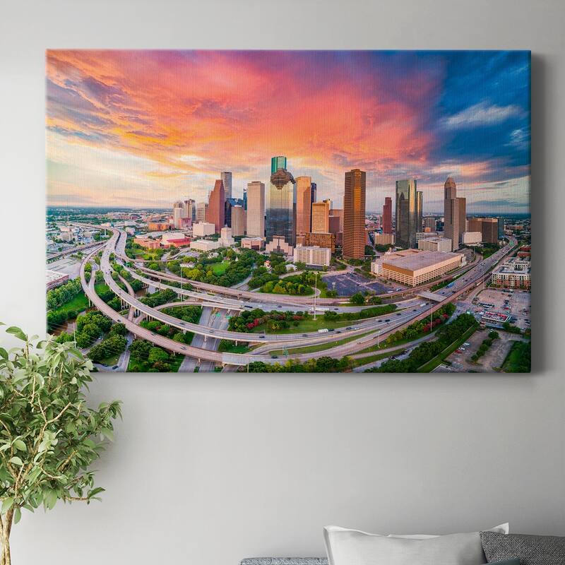 Houston, Texas, USA Skyline at Sunset Premium Gallery Wrapped Canvas - Ready to Hang