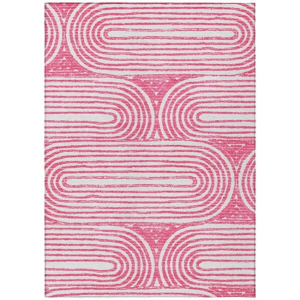 Machine Washable Indoor/ Outdoor Modern Vibes Chantille Rug