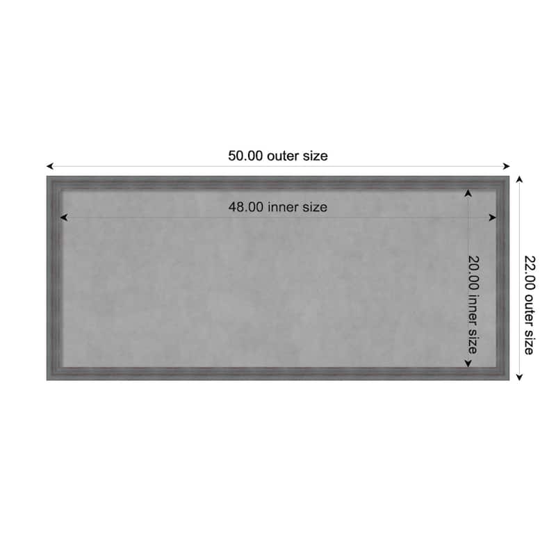 Amanti Art Dixie Blue Grey Rustic Framed Magnetic Board - Board Size 48x20