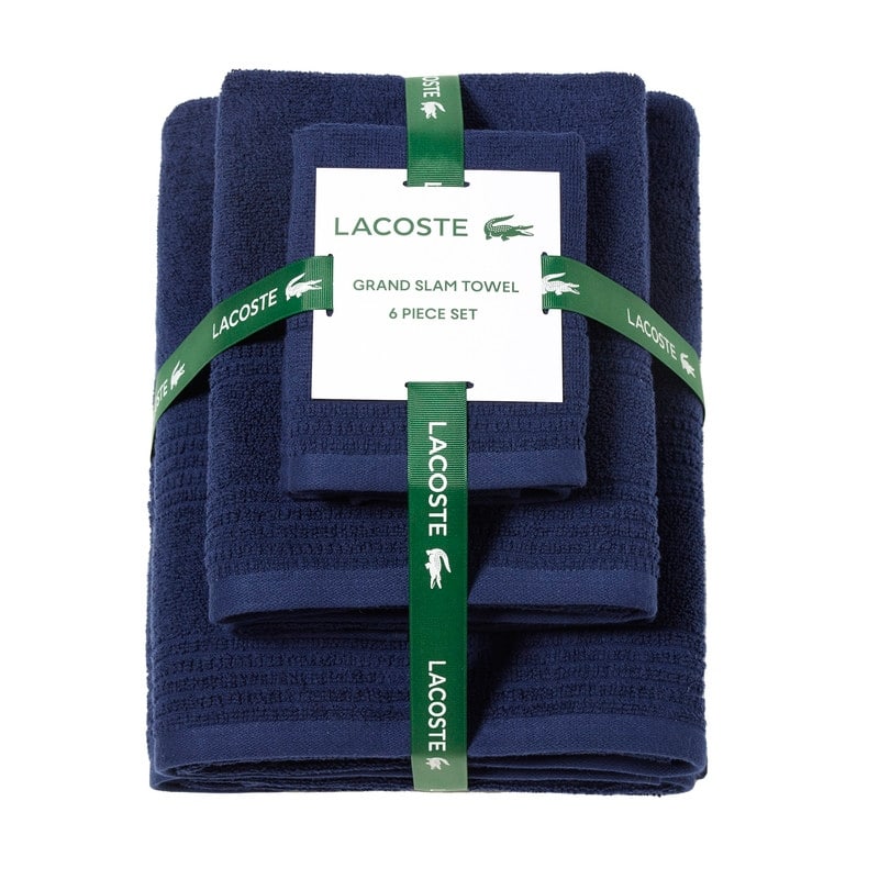 Lacoste Grand Slam 6-Piece Premium Towel Set - Navy
