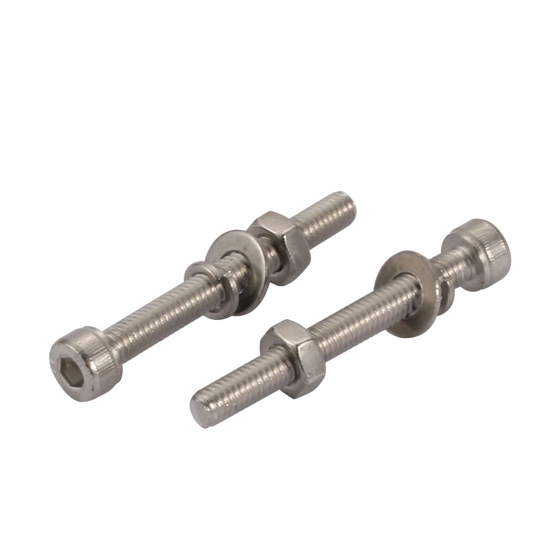 20Pcs M3x60mm 304 Stainless Steel Knurled Hex Socket Head Bolt Nut Set w Washer