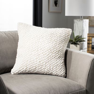 SAFAVIEH Abella Ruched Cream 20-inch Decorative Pillow