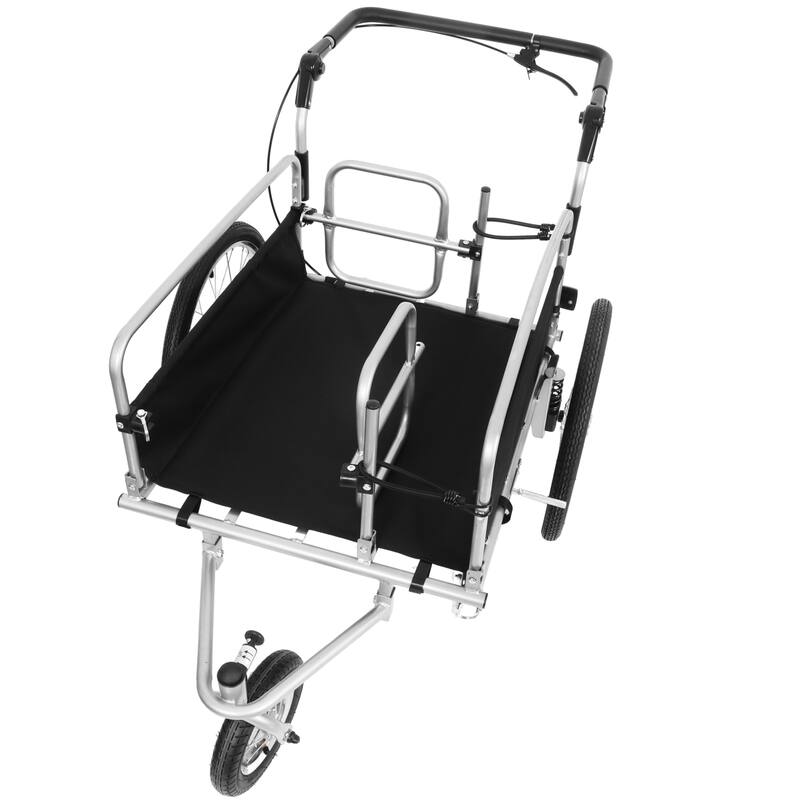 3-in-1 Heavy-Duty Bike Cargo Trailer E-Bike Compatible Steel Frame, 110lb Capacity, Convertible Stroller & Pull Cart Suspension