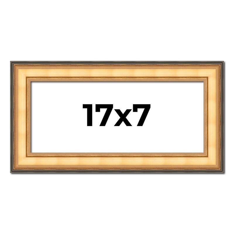 17x7 Frame Gold Plein Aire Solid Wood Picture Frame Width 2 Inches |