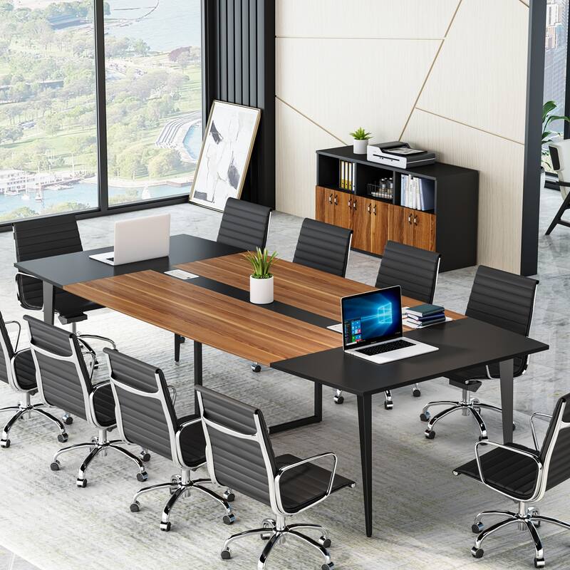 94.48" L x 47.24" W Conference Table,Seminar Table with Rectangle Grommet