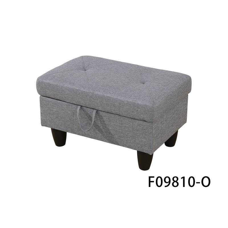 66.5" Grey Linen 3-Piece Living Room Sofa Set