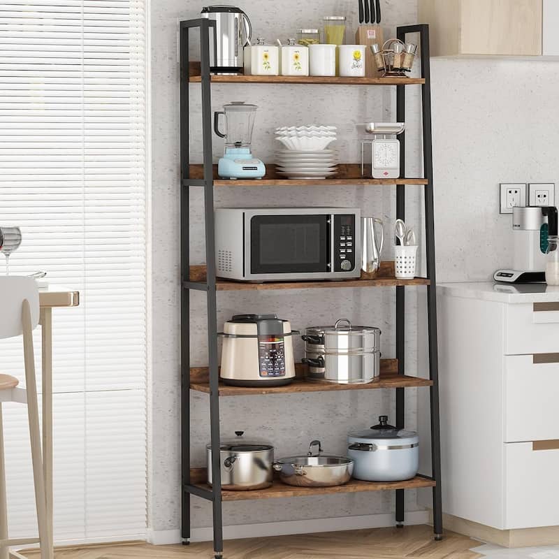 5 Tier Home Office Bookcase Bookshelves Storage Organizer for CDs/ Movies/ Books