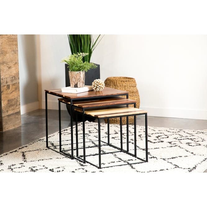 Belcourt 3-piece Square Nesting Tables Natural