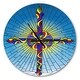 preview thumbnail 2 of 7, Designart 'Bright holy cross in blue sky' Oversized Contemporary Wall CLock