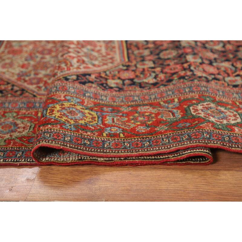 Pre-1900 Antique Vegetable Dye Senneh Persian Rug Handmade Wool Carpet - 4'8" x 6'8"