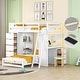 preview thumbnail 2 of 16, Modern Bunk Bed with LED Light and USB Ports