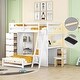 preview thumbnail 16 of 26, Twin Over Twin Bunk Bed with LED Light & USB Ports, Drawers & Shelves