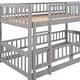 preview thumbnail 13 of 34, Twin Over Twin Low Bunk Bed With Slide,Fence and Ladder for Bedroom