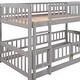 preview thumbnail 36 of 34, Twin Over Twin Wooden Bunk Bed,Low Bunk Bed with Built-In Ladders and Slides