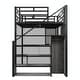 preview thumbnail 11 of 30, Full Size Metal Loft Bed with Wardrobe, Desk, Storage Shelves