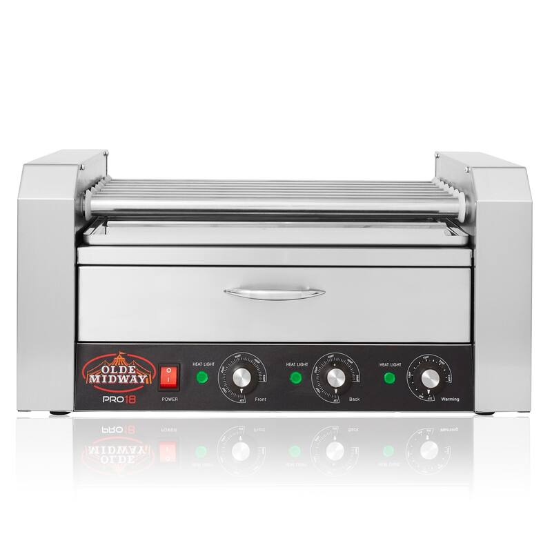 Electric Hot Dog Roller Grill Cooker Machines with Bun Warmer