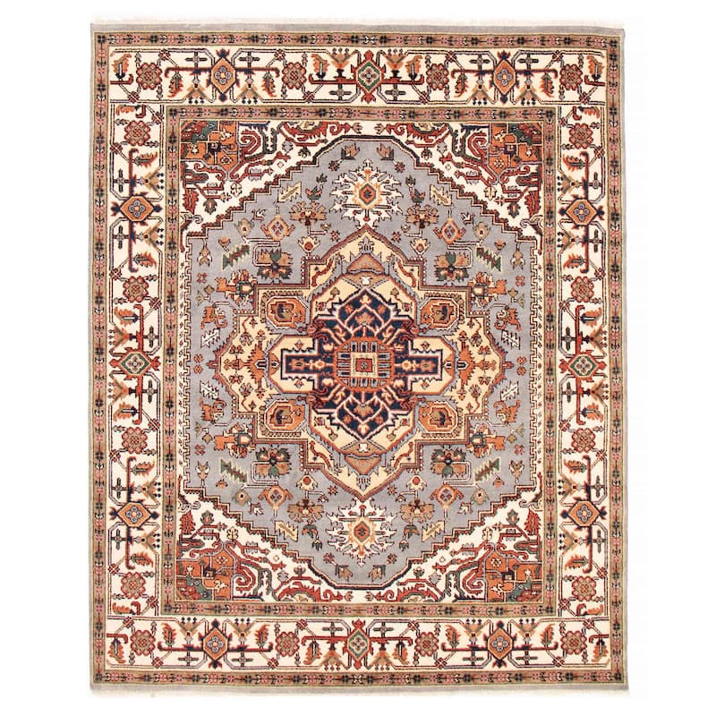 ECARPETGALLERY Hand-knotted Serapi Heritage Grey Wool Rug - 8'0 x 9'11 - Grey - 8'0 x 9'11