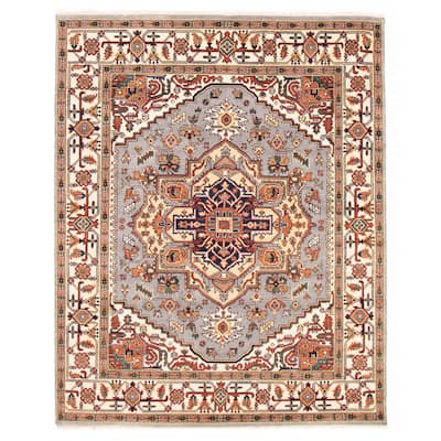 ECARPETGALLERY Hand-knotted Serapi Heritage Grey Wool Rug - 8'0 x 9'11
