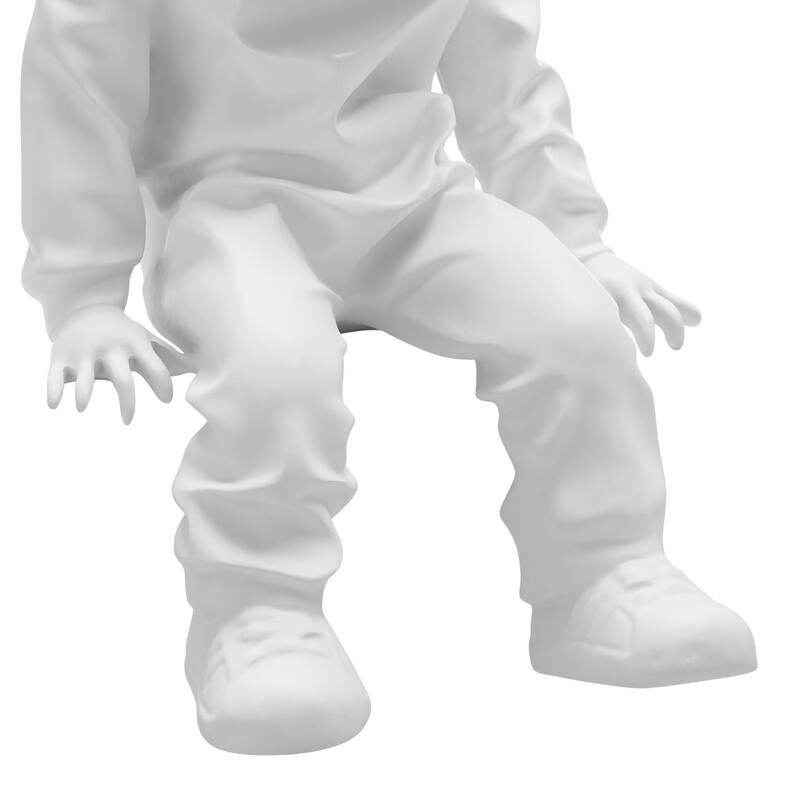 Cool Dude with Hoodie White & Chrome Resin Sculpture