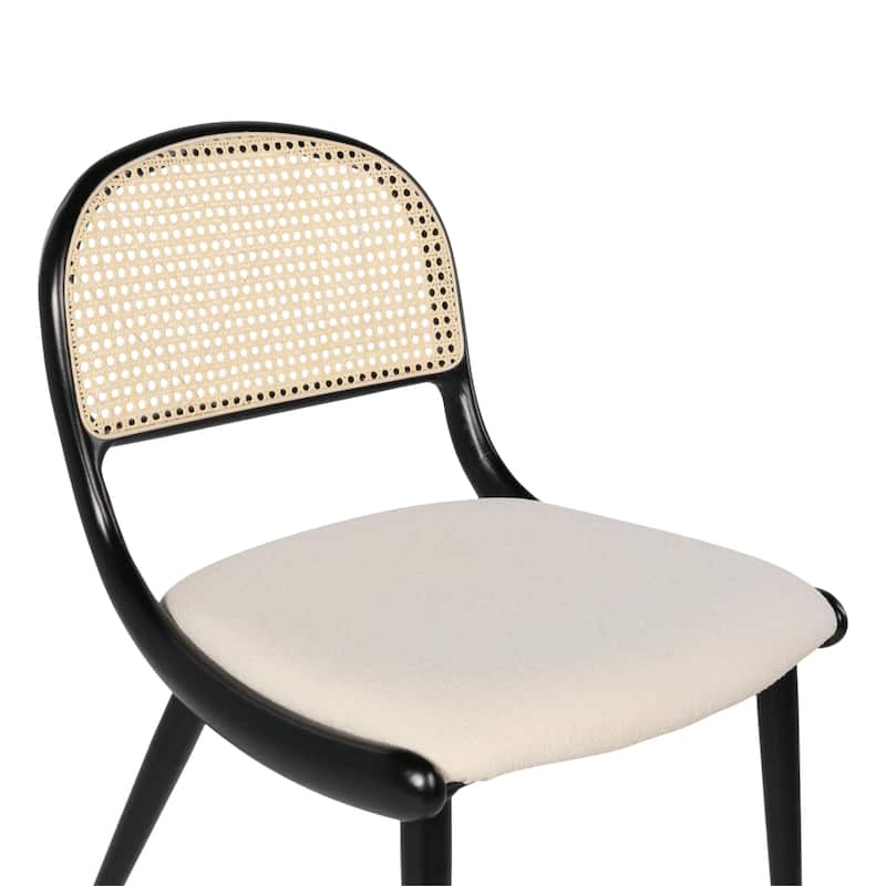 Breuer Chair Company Giola Dining Side Chair w/ Padded Seat Ash Wood Cane Back & Steel Legs (Variations; Made in Italy)