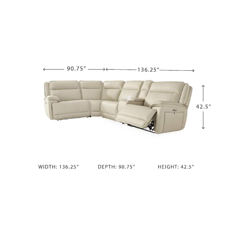 Signature Design by Ashley Double Deal Beige 5-Piece Reclining Sectional with Console - 136.25"W x 90.75"D x 42.5"H