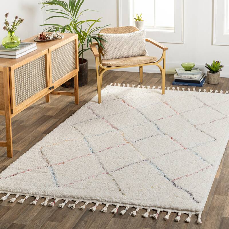Artistic Weavers Okba Global Diamond Area Rug - 6'7" x 9' - Cream