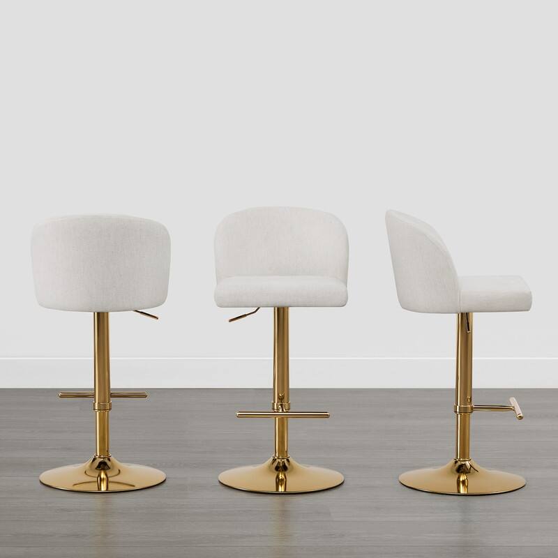 Spruce & Spring Charlotte Modern Adjustable Swivel Bar Stools Set with Arched Footrest