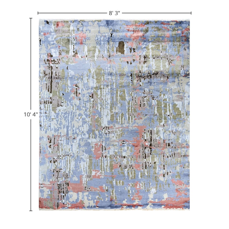 Ikat One-of-a-Kind Hand-Knotted Area Rug, Purple - 8' 3" x 10' 4"