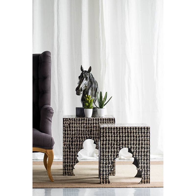 Mosaic Style Square Stools - 19.75" - Set of 2