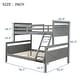 preview thumbnail 10 of 8, Gray Twin over Full Bunk Bed with X-Shaped Pattern Headboard Footboard&Ladder&Guardrail, 78.7''L*55.9''W*62.3''H, 134LBS