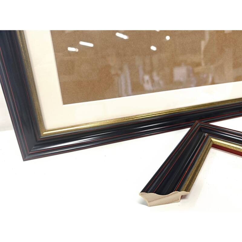 Solid Wood Picture Frame - Replaceable Canvas Art Frame with Organic Glass, Elegant Framed Wall Decor for Living Room