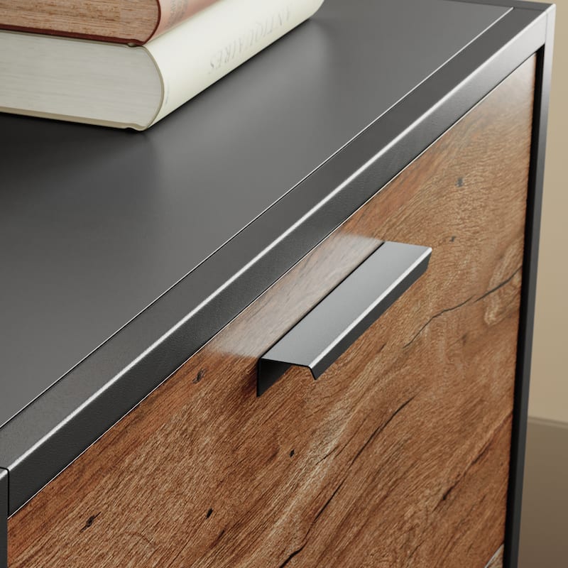 Wood Lateral File with Modern Design, Brown