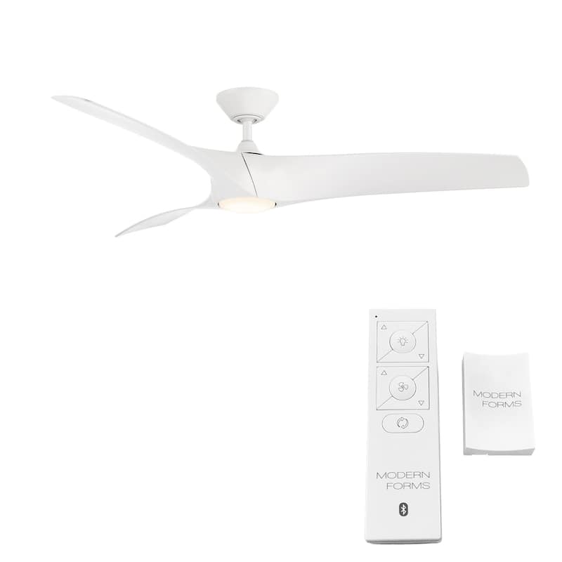Zephyr Indoor and Outdoor 3-Blade Smart Ceiling Fan 52in with 3000K LED Light Kit and Remote Control with Wall Cradle