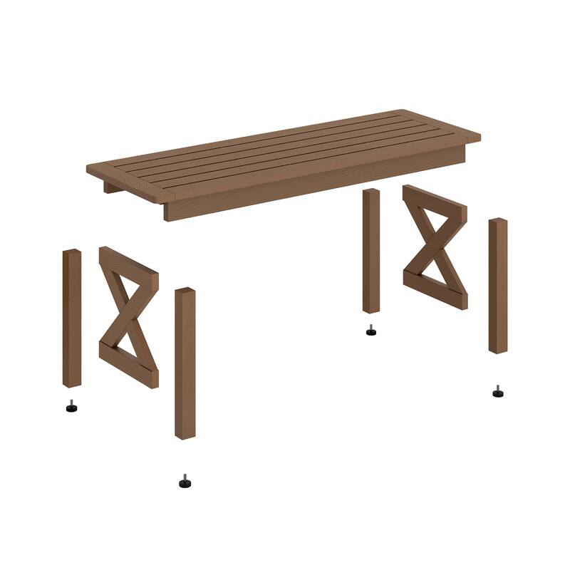 Modern 47.in All-Weather HDPS Outdoor Backless Bench