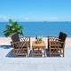 preview thumbnail 85 of 117, SAFAVIEH Fontana 4-piece Acacia Solid Wood Outdoor Conversation Patio Set