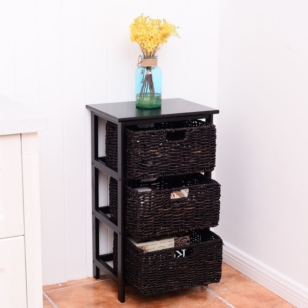 Shop Costway Wooden End Accent Storage Table Home Office ...