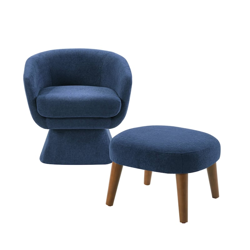 Lazy Chair with Ottoman, Modern Lounge Accent Chair, Leisure Upholstered Sofa Chair, Reading Chair with Footrest