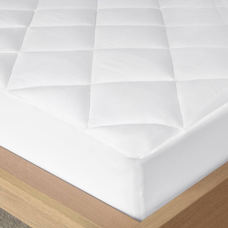 Madison Park Ensure White 300 Thread Count Cotton Sateen Waterproof Mattress Pad