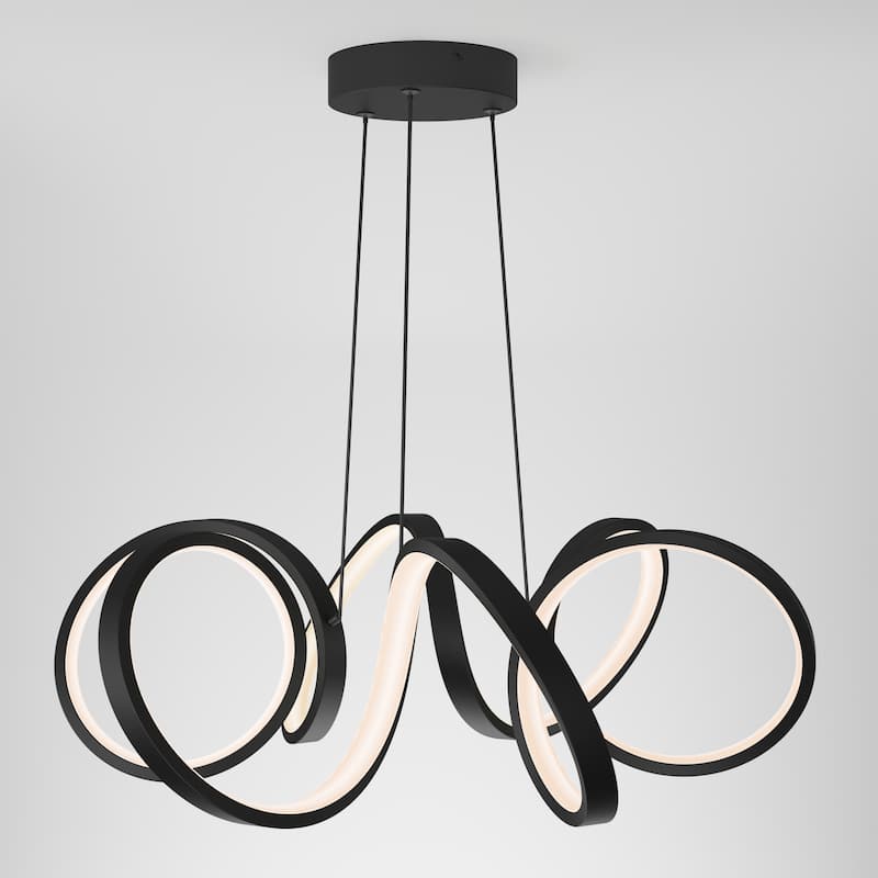 Artika Swirl Ribbon LED Pendant Ceiling Light, Black